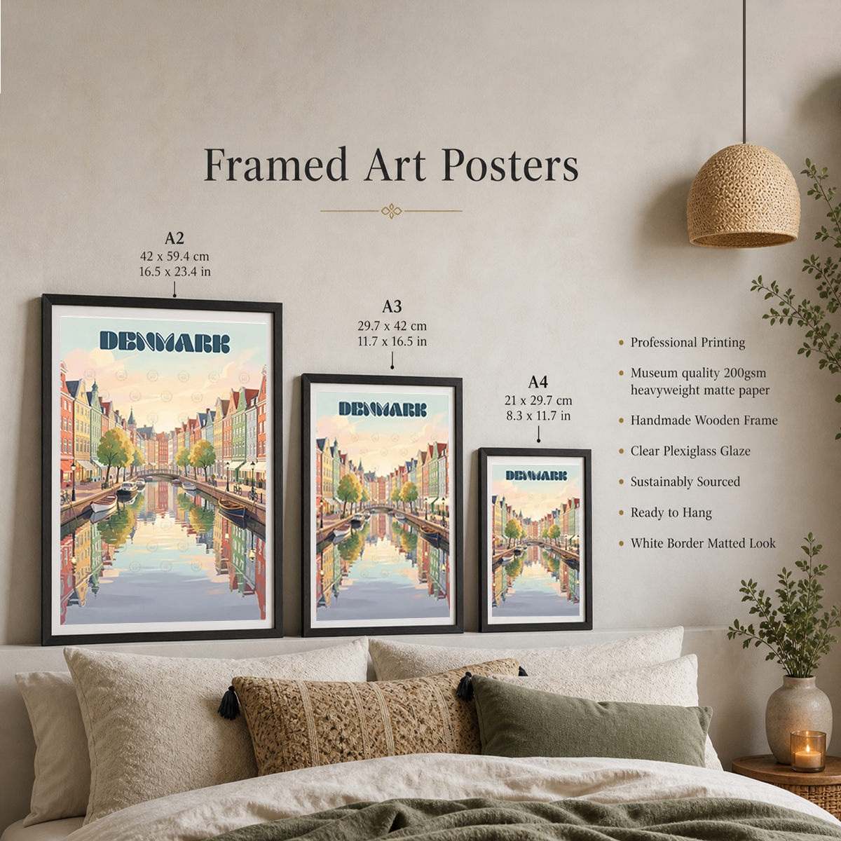 Denmark - Travel Poster Vintage Style Wall Art Print