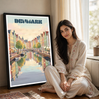 Denmark - Travel Poster Vintage Style Wall Art Print
