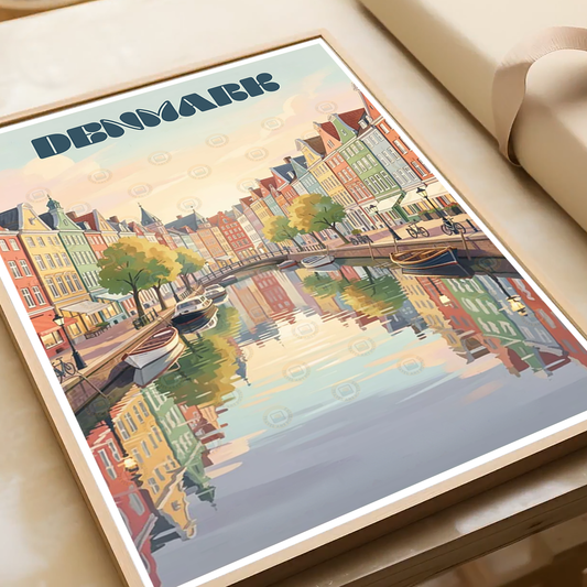 Denmark - Travel Poster Vintage Style Wall Art Print - Art Print - Travel Art Poster