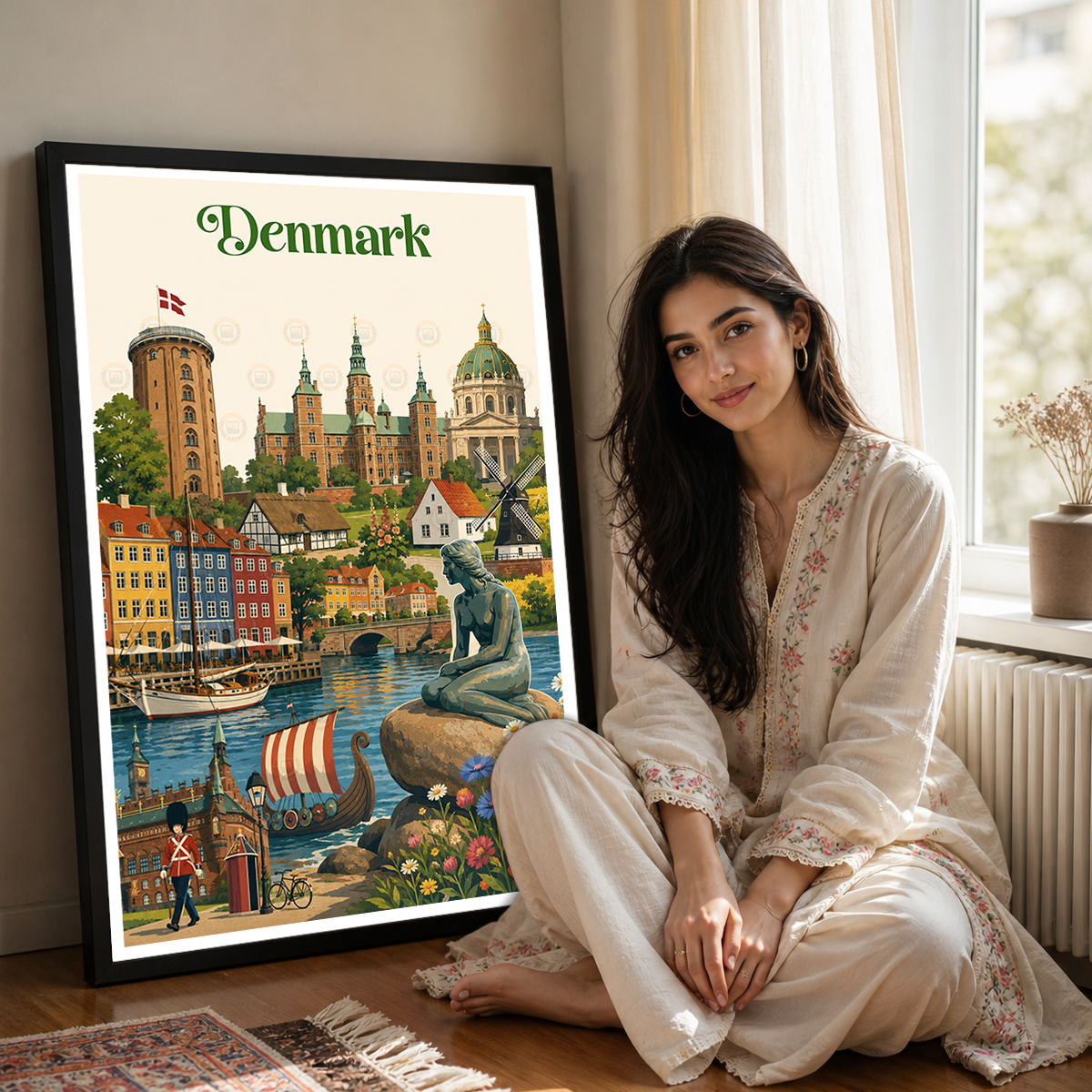 Denmark - Travel Poster Vintage Style Wall Art Print