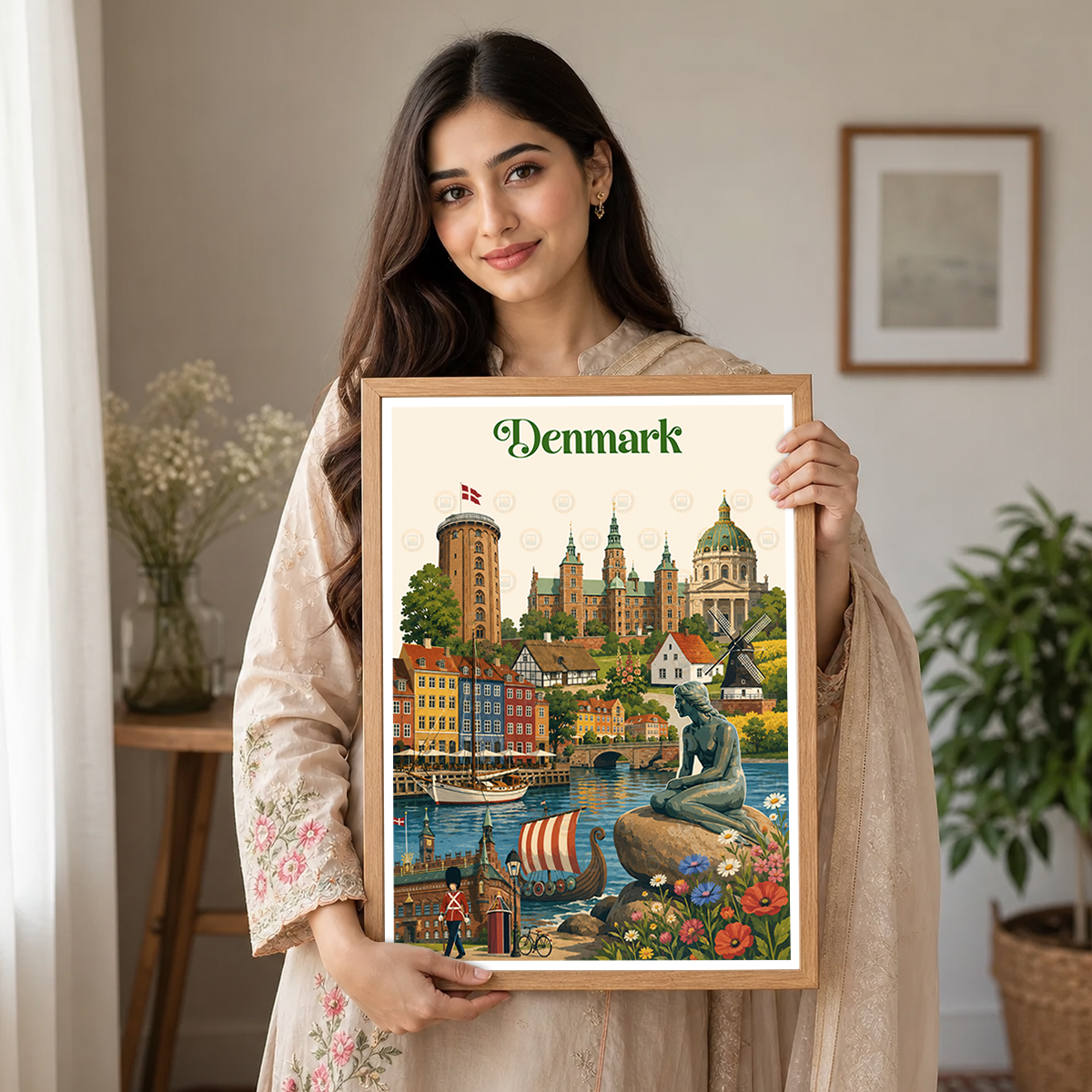 Denmark - Travel Poster Vintage Style Wall Art Print