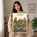 Denmark - Travel Poster Vintage Style Wall Art Print