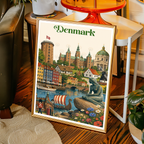 Denmark - Travel Poster Vintage Style Wall Art Print