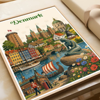 Denmark - Travel Poster Vintage Style Wall Art Print
