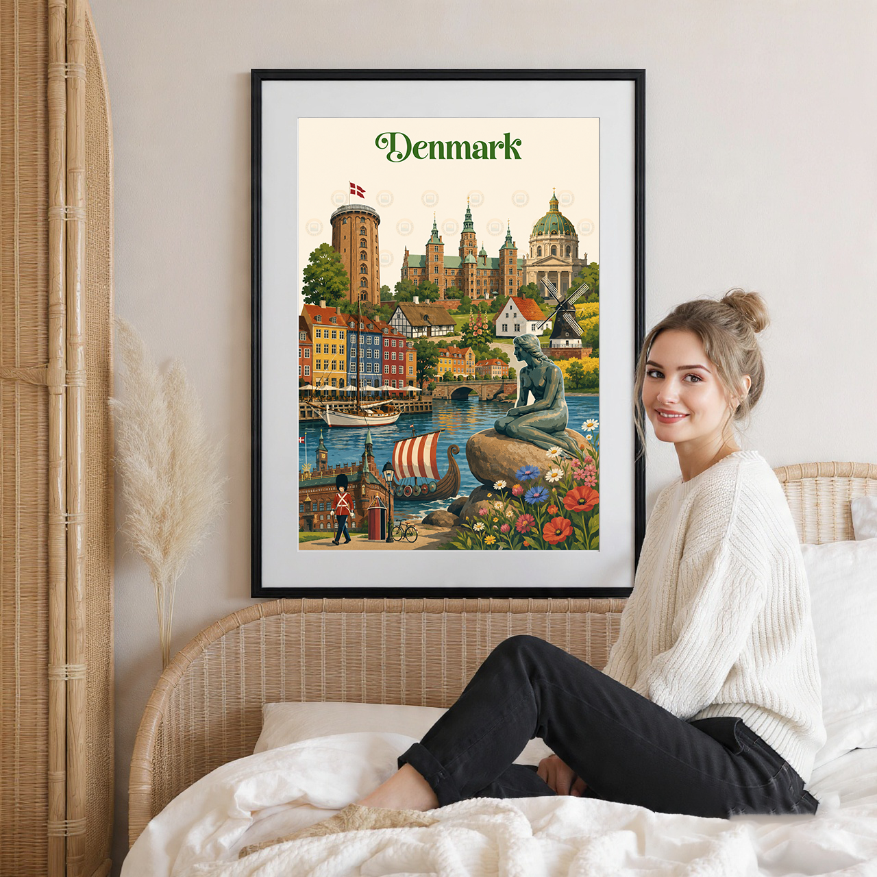 Denmark - Travel Poster Vintage Style Wall Art Print