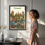 Denmark - Travel Poster Vintage Style Wall Art Print