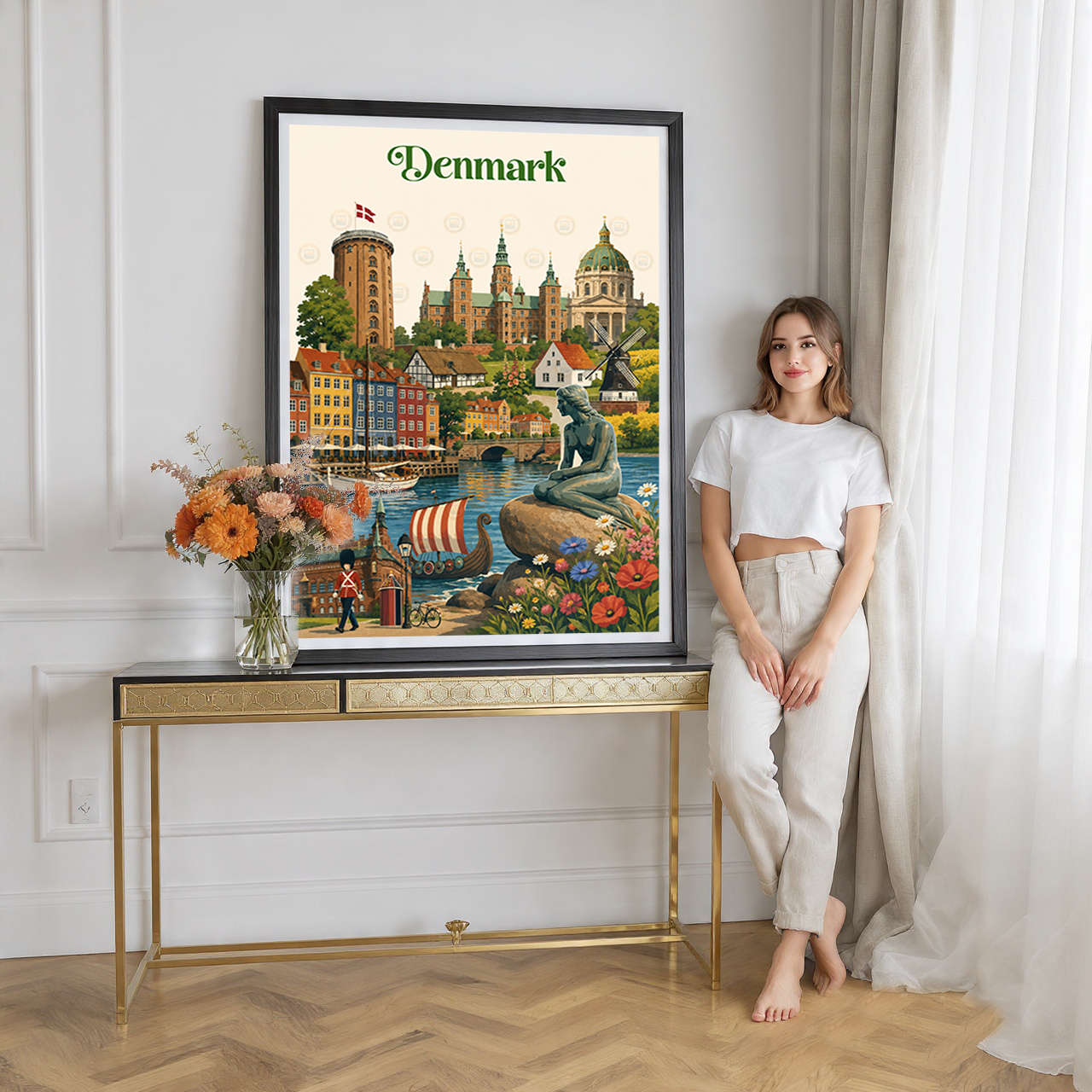 Denmark - Travel Poster Vintage Style Wall Art Print