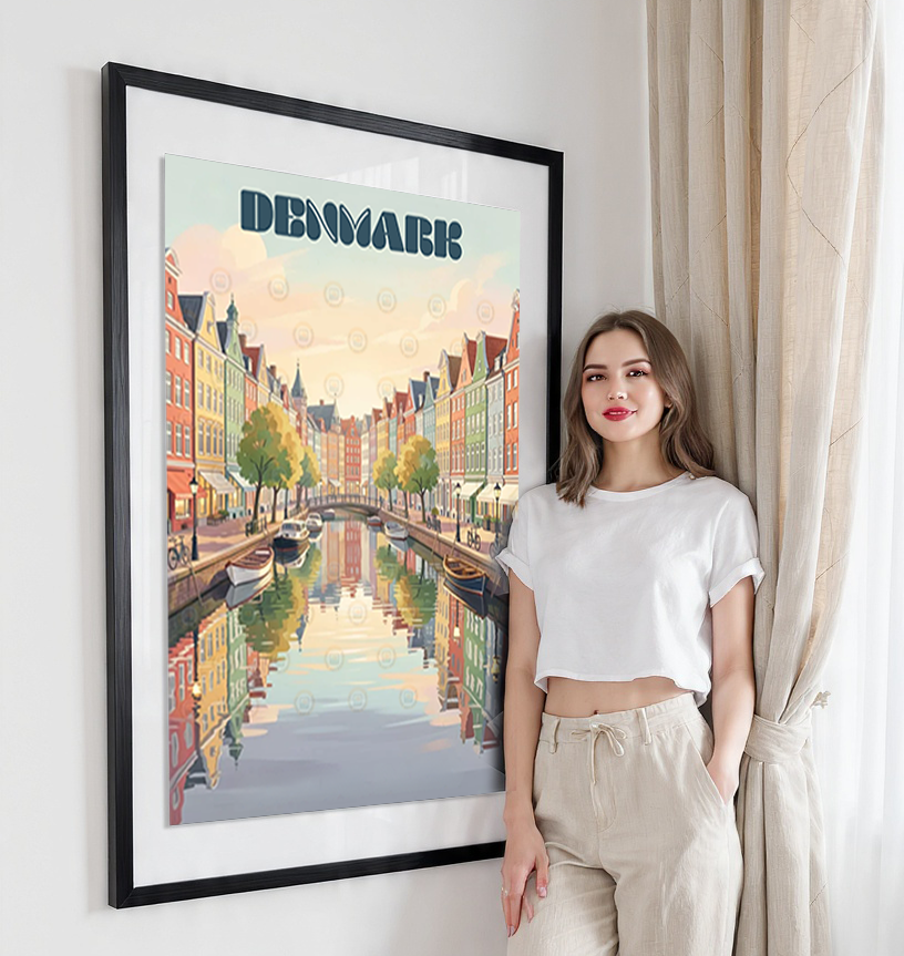 Denmark - Travel Poster Vintage Style Wall Art Print