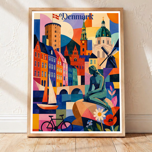 Denmark - Travel Poster Vintage Style Wall Art Print - Art Print - Travel Art Poster