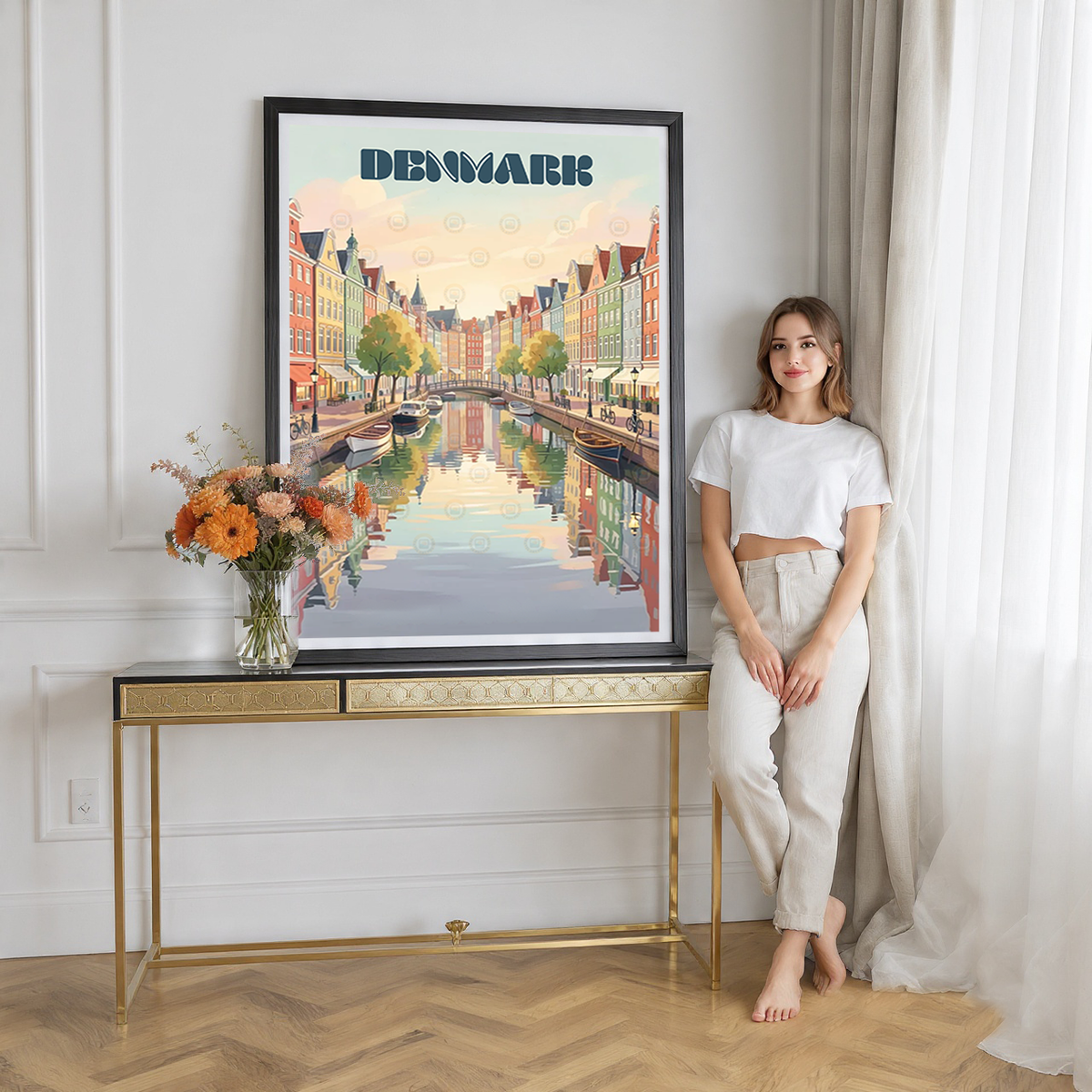 Denmark - Travel Poster Vintage Style Wall Art Print