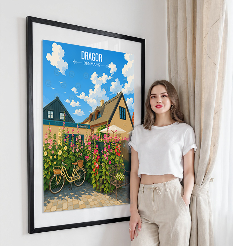 Dragor - Denmark - Travel Poster Vintage Style Wall Art Print