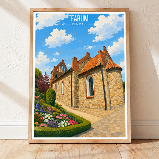 Farum - Denmark - Travel Poster Vintage Style Wall Art Print - Art Print - Travel Art Poster