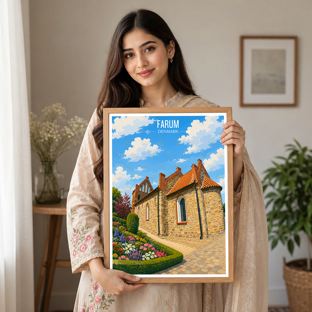 Farum - Denmark - Travel Poster Vintage Style Wall Art Print