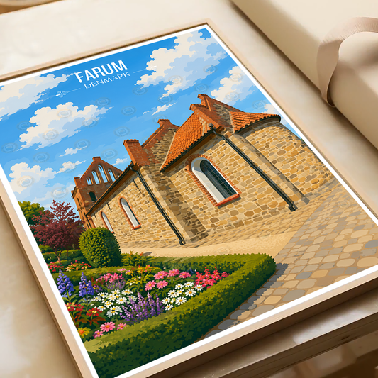 Farum - Denmark - Travel Poster Vintage Style Wall Art Print - Art Print - Travel Art Poster