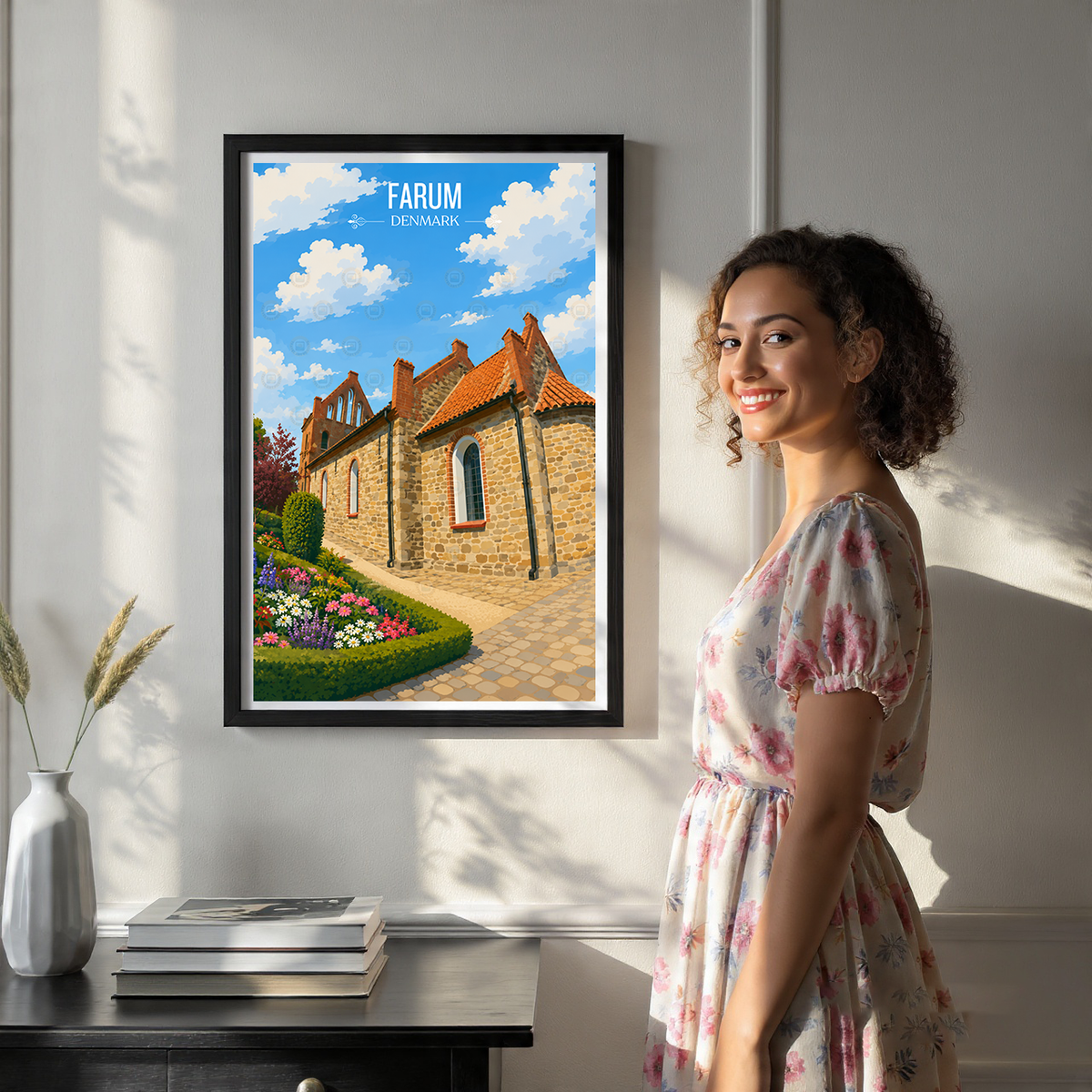 Farum - Denmark - Travel Poster Vintage Style Wall Art Print