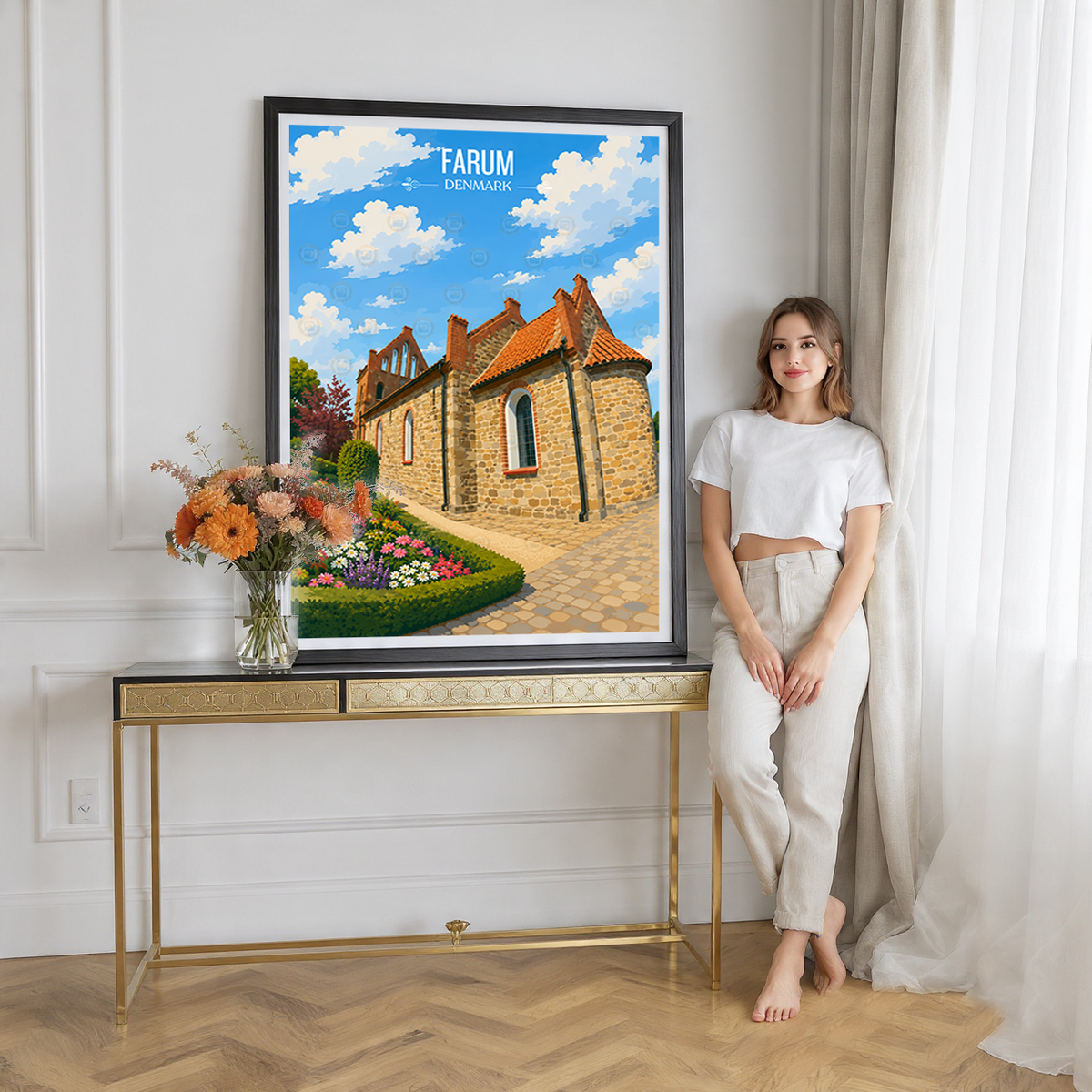 Farum - Denmark - Travel Poster Vintage Style Wall Art Print