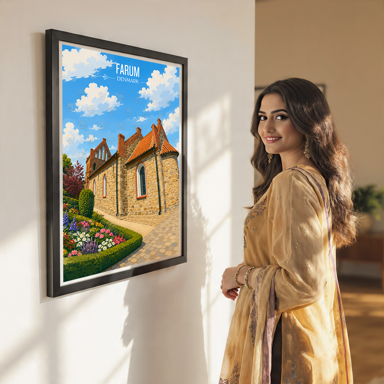 Farum - Denmark - Travel Poster Vintage Style Wall Art Print