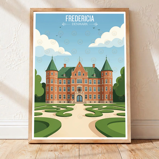 Fredericia - Denmark - Travel Poster Vintage Style Wall Art Print - Art Print - Travel Art Poster