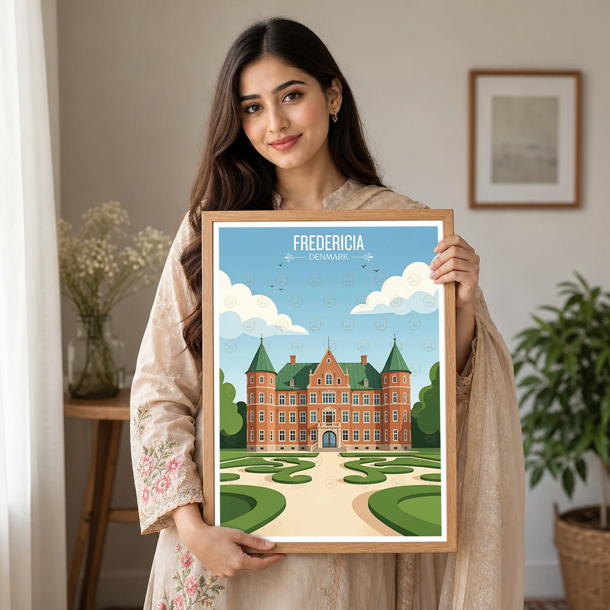 Fredericia - Denmark - Travel Poster Vintage Style Wall Art Print
