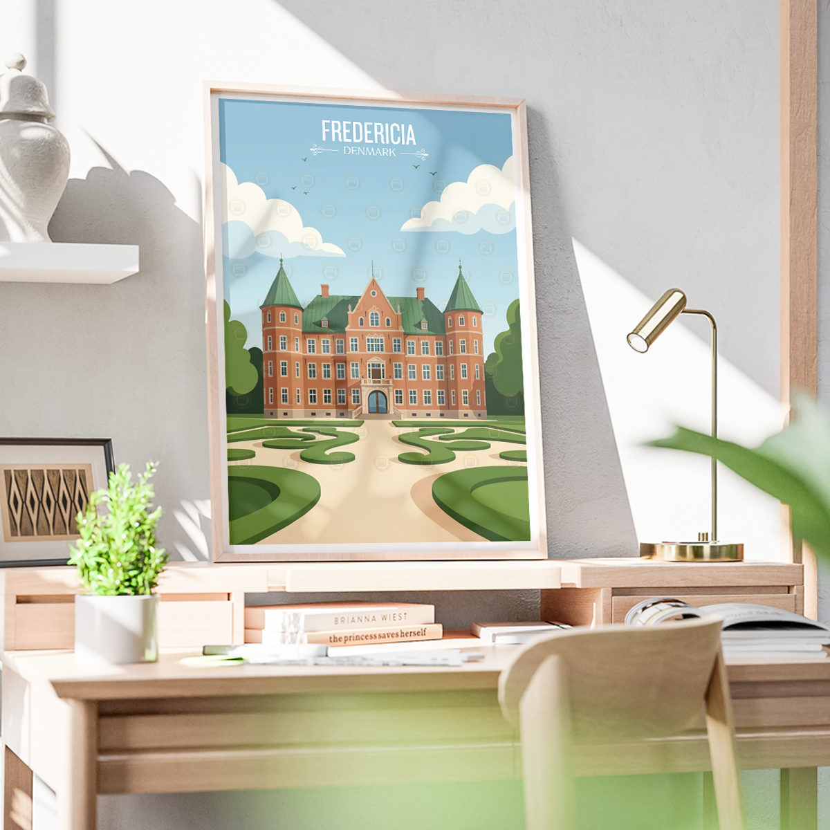 Fredericia - Denmark - Travel Poster Vintage Style Wall Art Print