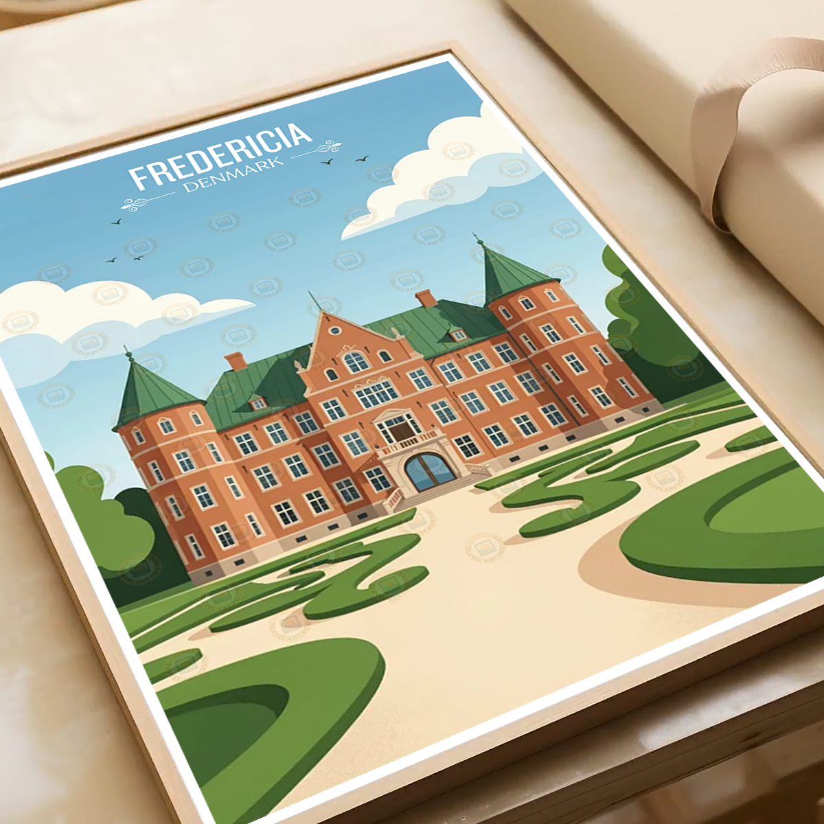 Fredericia - Denmark - Travel Poster Vintage Style Wall Art Print