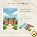 Fredericia - Denmark - Travel Poster Vintage Style Wall Art Print