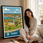 Helsingor - Denmark - Travel Poster Vintage Style Wall Art Print