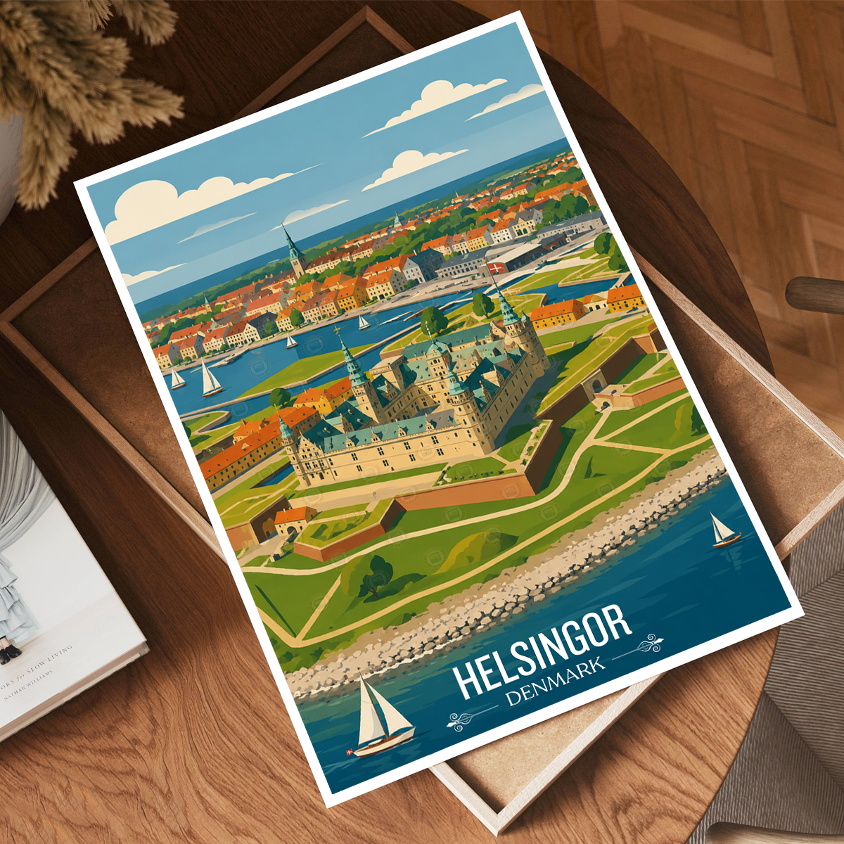 Helsingor - Denmark - Travel Poster Vintage Style Wall Art Print