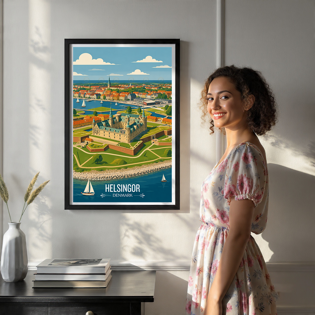 Helsingor - Denmark - Travel Poster Vintage Style Wall Art Print