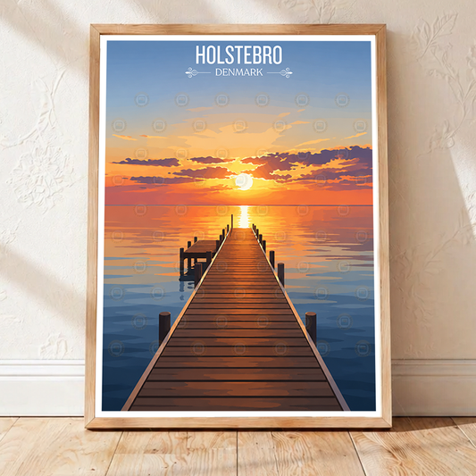 Holstebro - Denmark - Travel Poster Vintage Style Wall Art Print - Art Print - Travel Art Poster