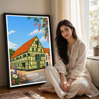Horsens - Denmark - Travel Poster Vintage Style Wall Art Print