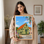 Horsens - Denmark - Travel Poster Vintage Style Wall Art Print