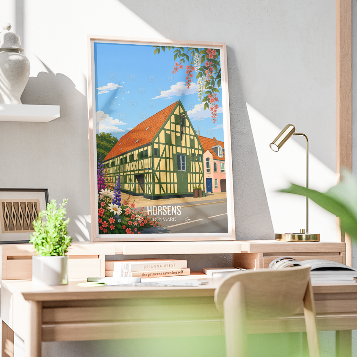 Horsens - Denmark - Travel Poster Vintage Style Wall Art Print
