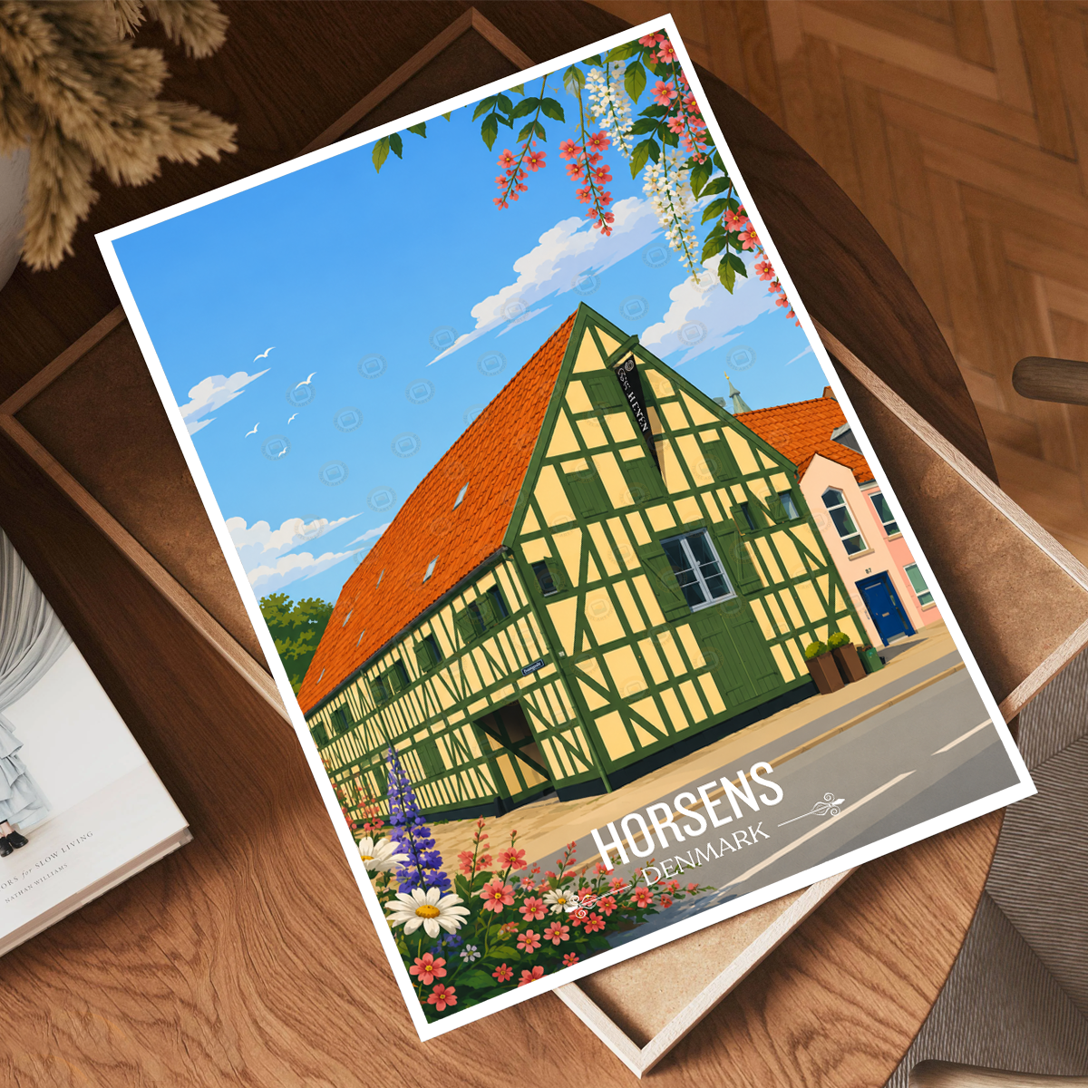 Horsens - Denmark - Travel Poster Vintage Style Wall Art Print