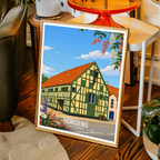 Horsens - Denmark - Travel Poster Vintage Style Wall Art Print