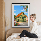 Horsens - Denmark - Travel Poster Vintage Style Wall Art Print