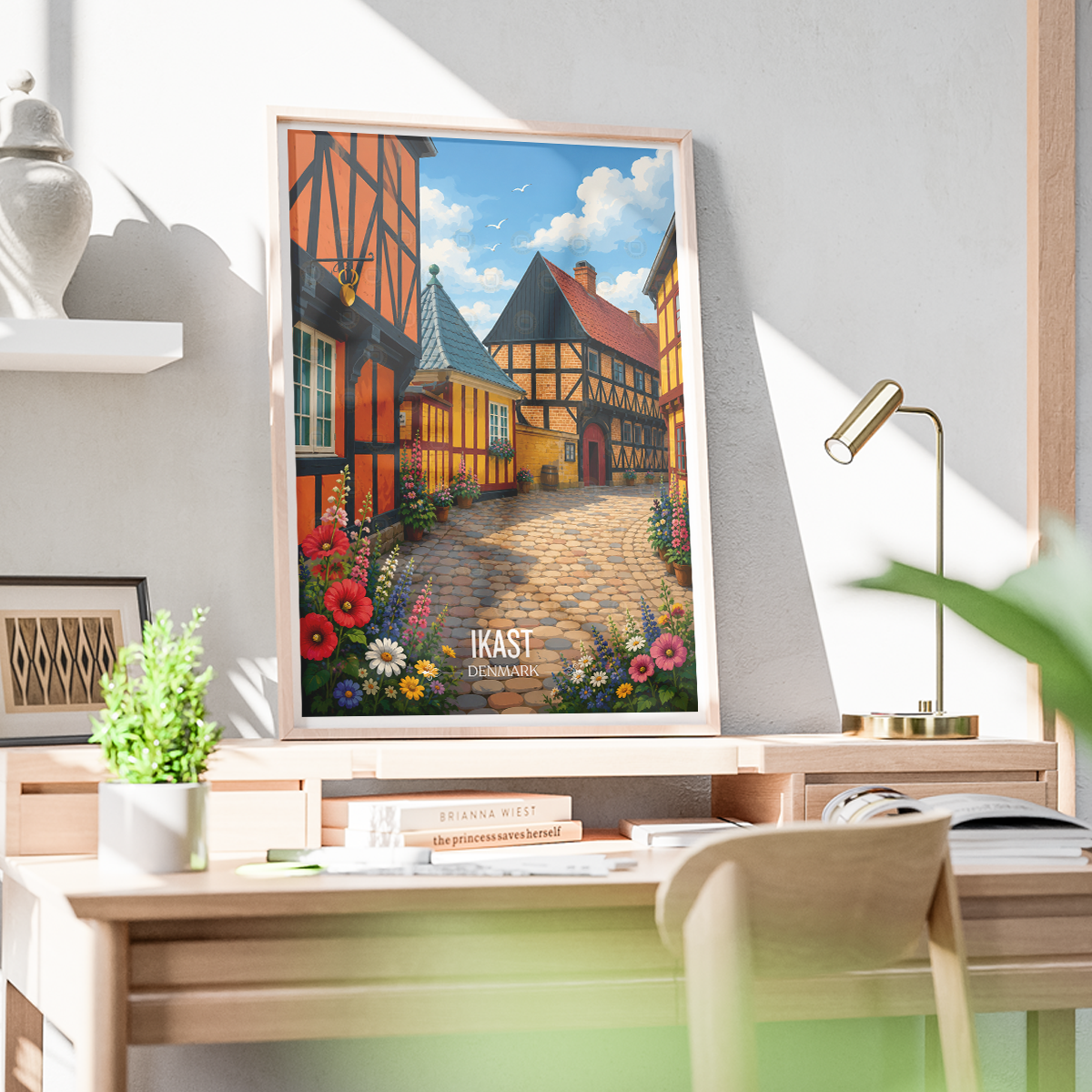 Ikast - Denmark - Travel Poster Vintage Style Wall Art Print