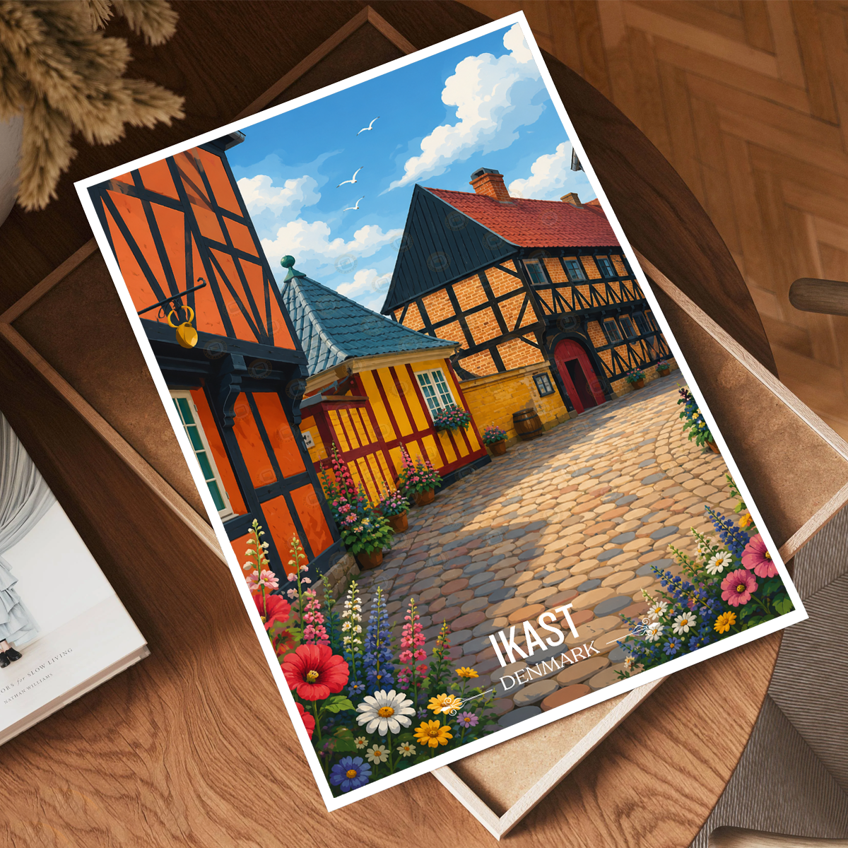 Ikast - Denmark - Travel Poster Vintage Style Wall Art Print
