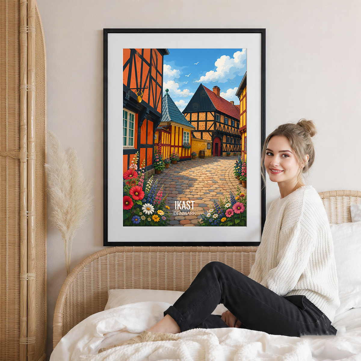 Ikast - Denmark - Travel Poster Vintage Style Wall Art Print