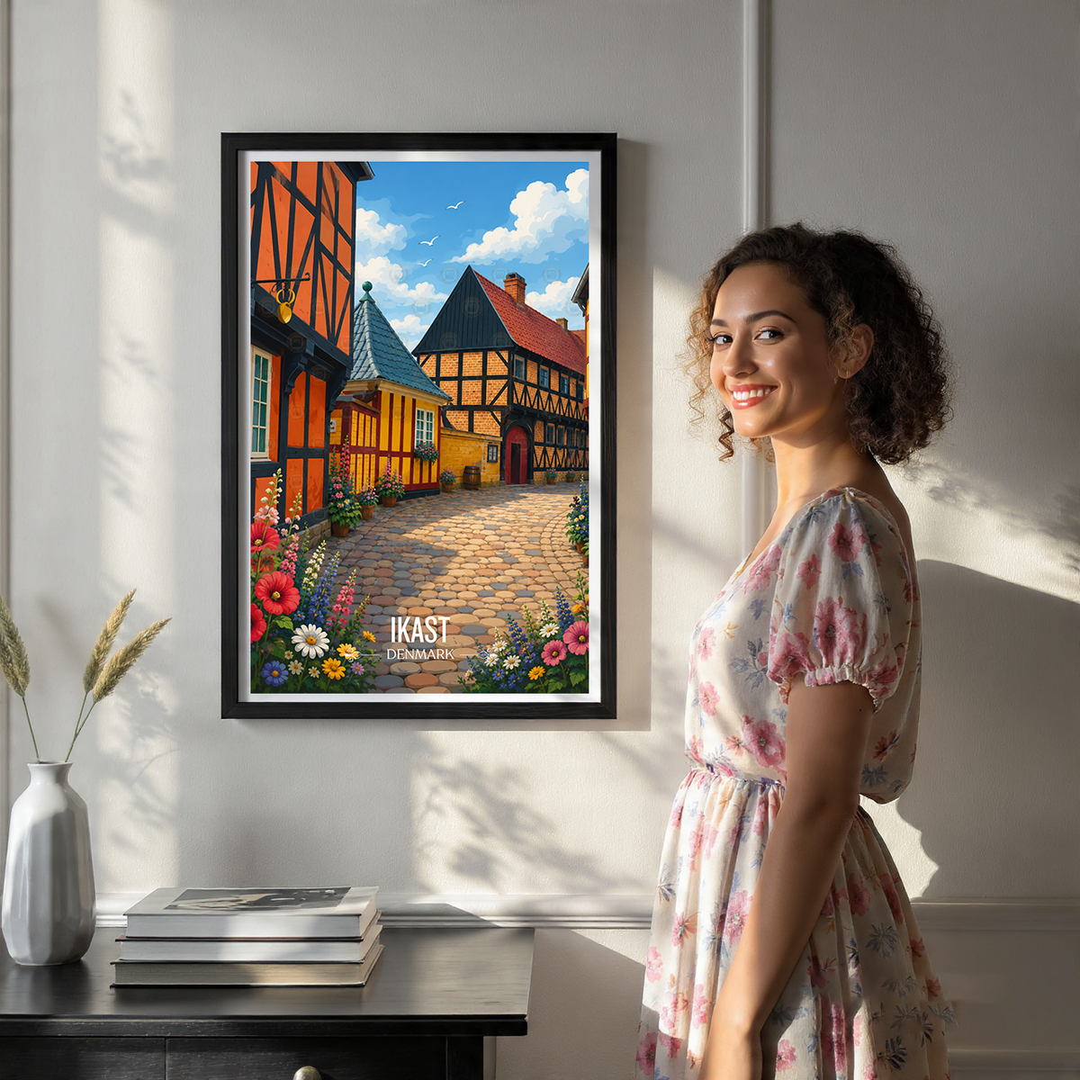 Ikast - Denmark - Travel Poster Vintage Style Wall Art Print