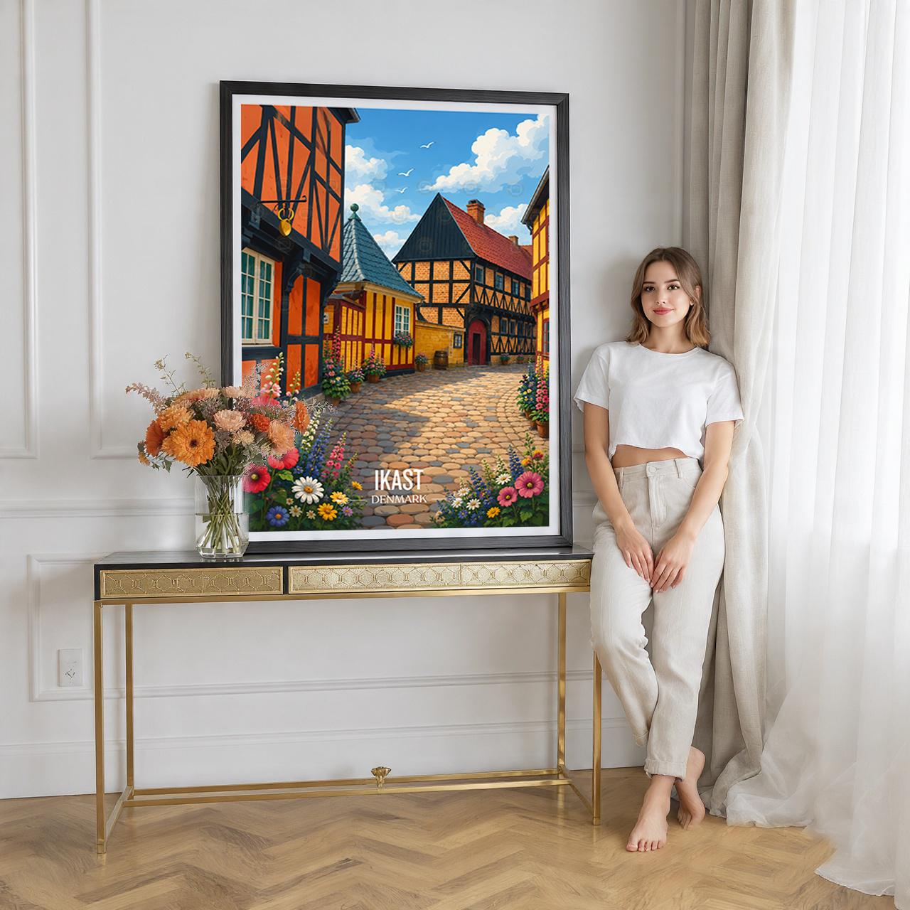 Ikast - Denmark - Travel Poster Vintage Style Wall Art Print