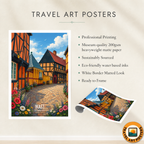 Ikast - Denmark - Travel Poster Vintage Style Wall Art Print