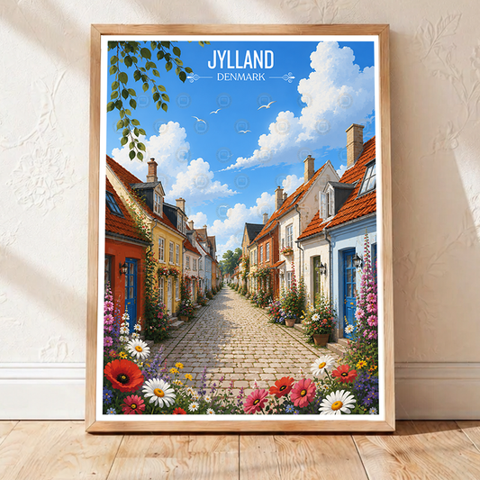 Jylland - Denmark - Travel Poster Vintage Style Wall Art Print - Art Print - Travel Art Poster