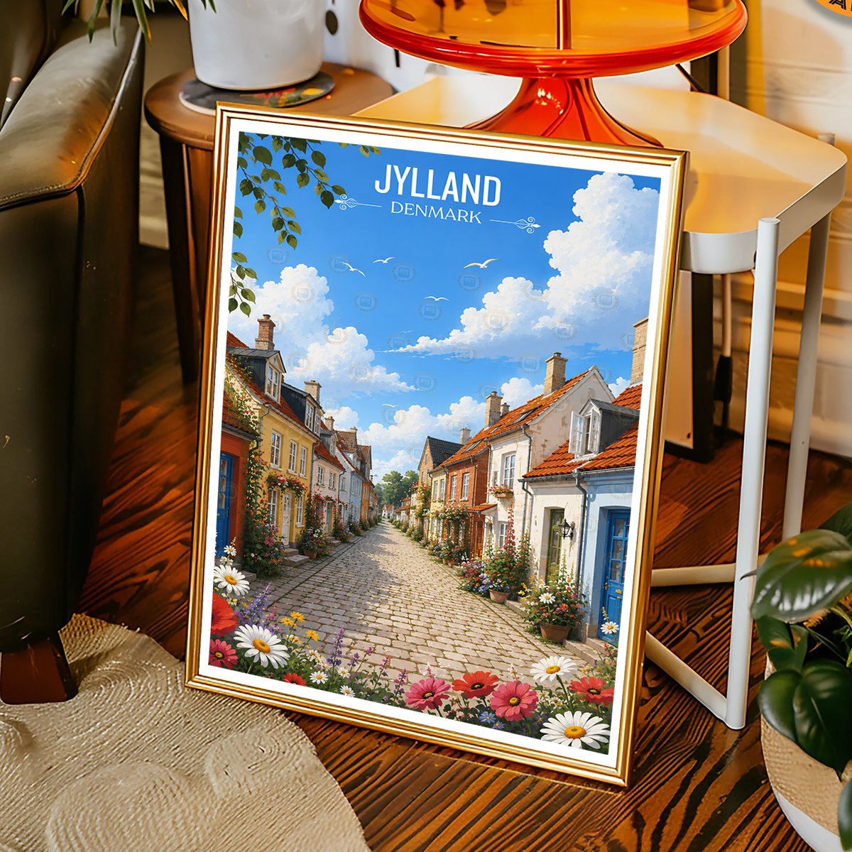 Jylland - Denmark - Travel Poster Vintage Style Wall Art Print