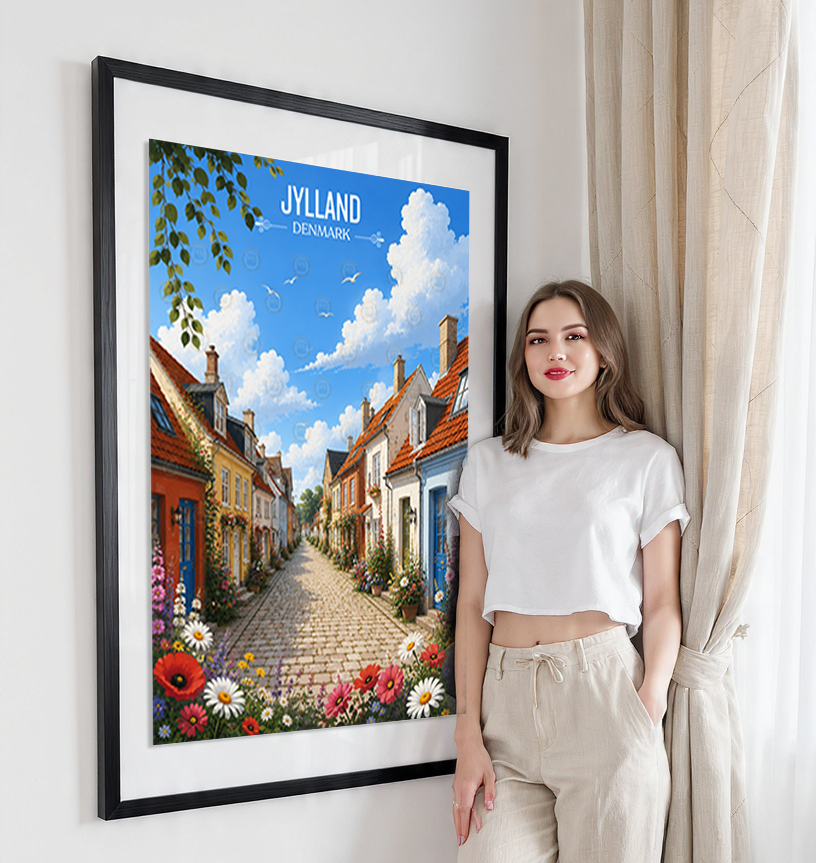 Jylland - Denmark - Travel Poster Vintage Style Wall Art Print