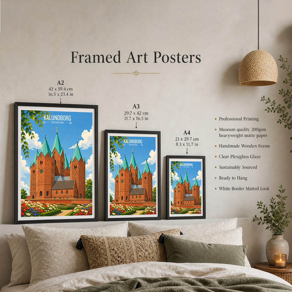 Kalundborg - Denmark - Travel Poster Vintage Style Wall Art Print