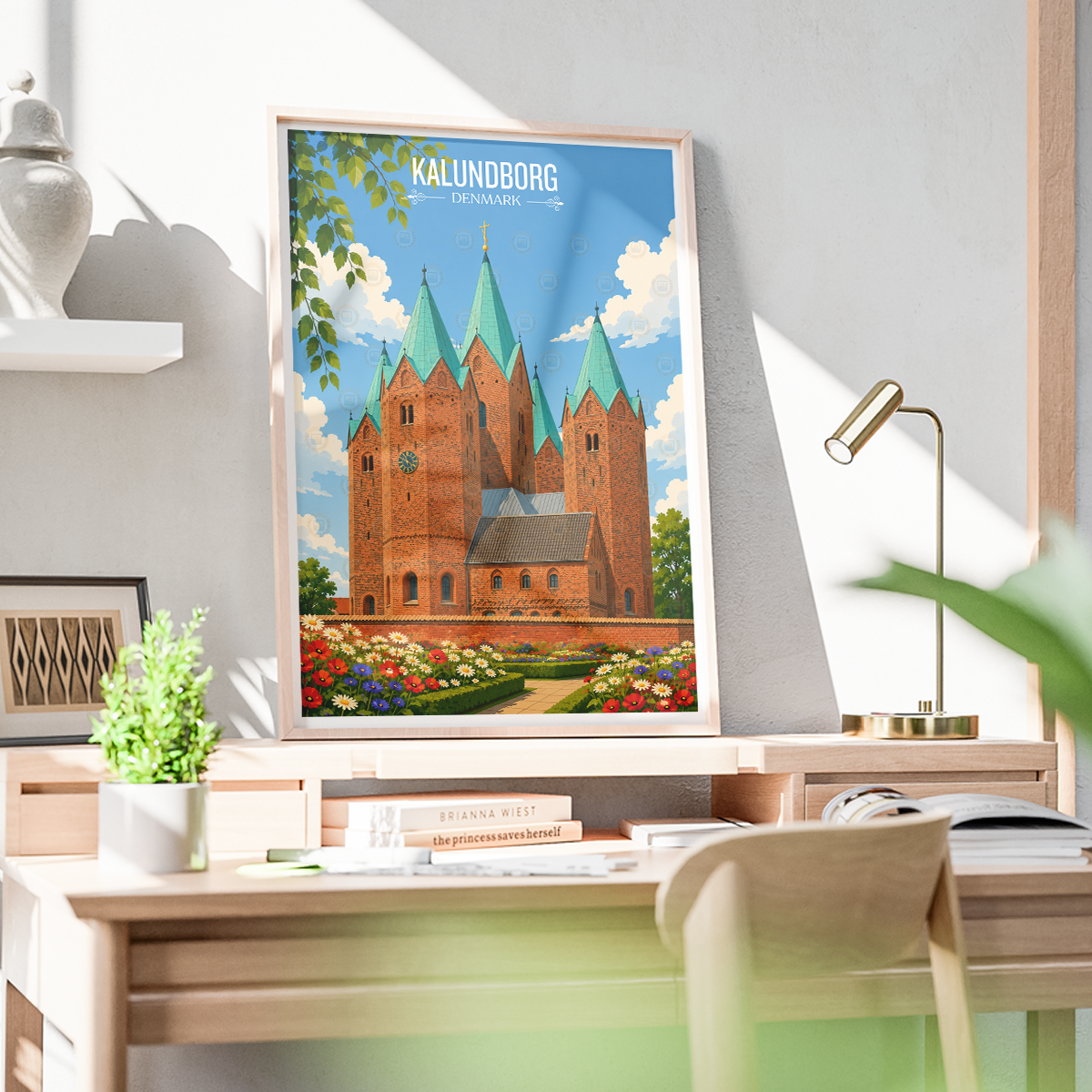 Kalundborg - Denmark - Travel Poster Vintage Style Wall Art Print