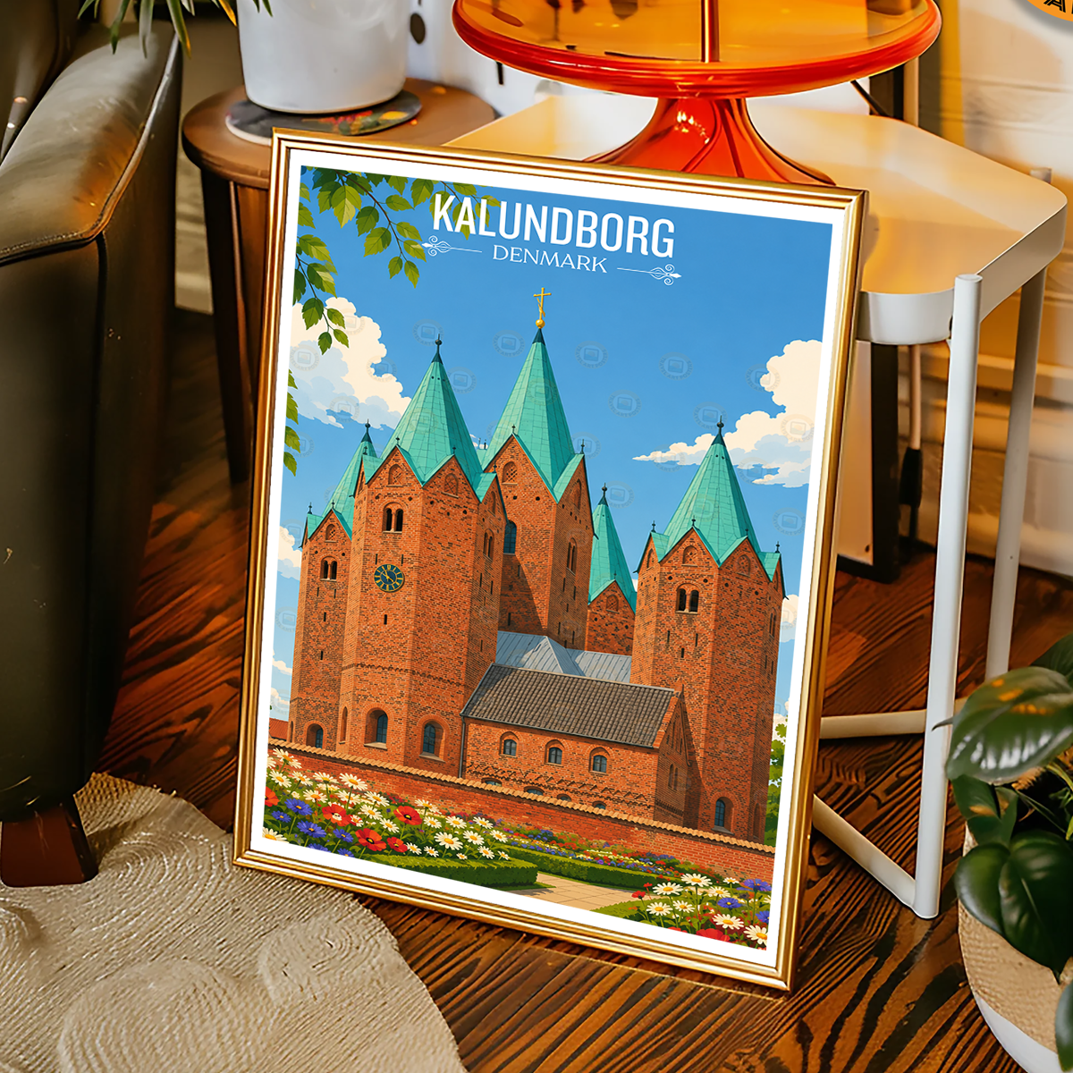 Kalundborg - Denmark - Travel Poster Vintage Style Wall Art Print