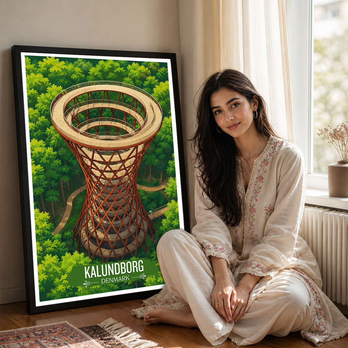 Kalundborg - Denmark - Travel Poster Vintage Style Wall Art Print