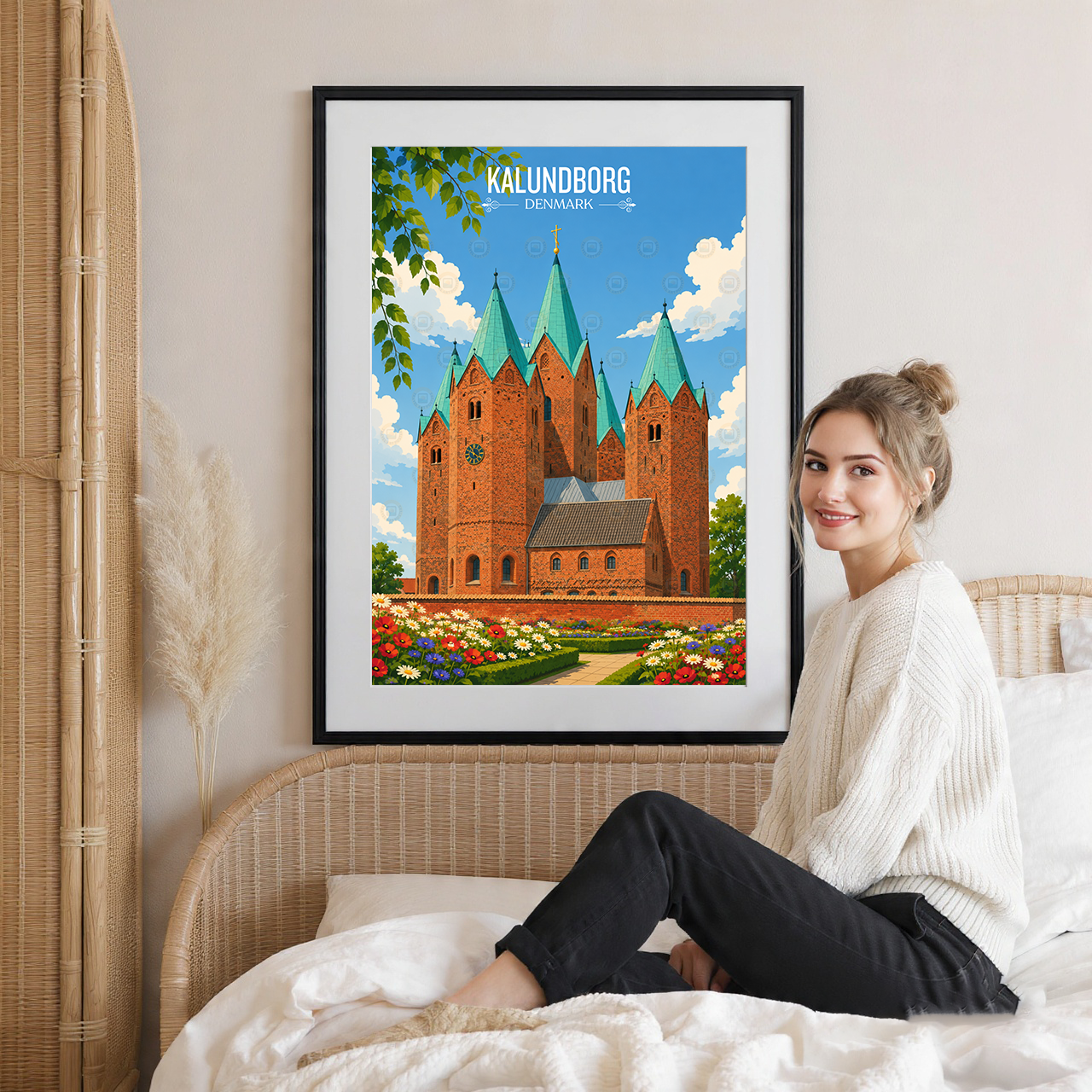 Kalundborg - Denmark - Travel Poster Vintage Style Wall Art Print